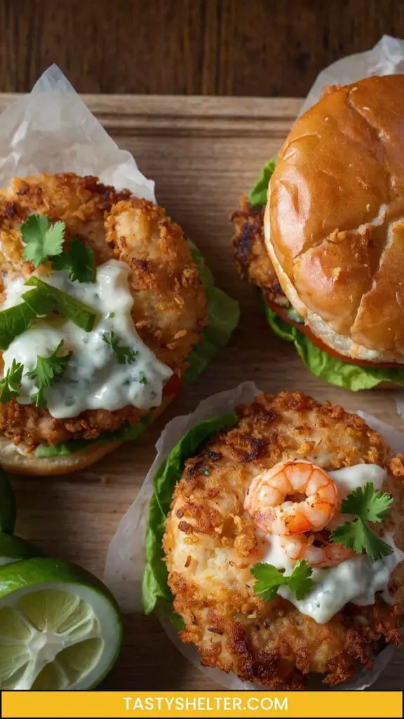 Crispy Shrimp Burgers Recipe Crispy Shrimp Burgers Recipe