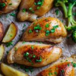 Roasted Chicken and Potatoes with Broccoli Recipe