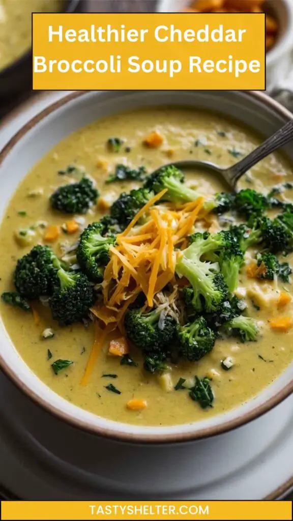 Healthier Cheddar Broccoli Soup