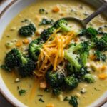Healthier Cheddar Broccoli Soup
