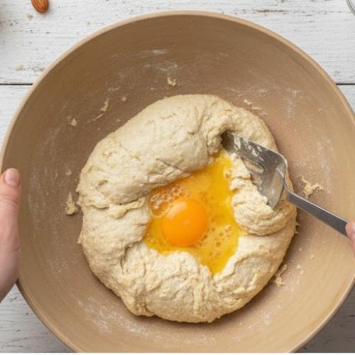 Step 3: Mix wet ingredients into dry Step 3: Mix wet ingredients into dry