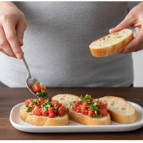 Step 6: Assemble the Bruschetta Step 6: Assemble the Bruschetta
